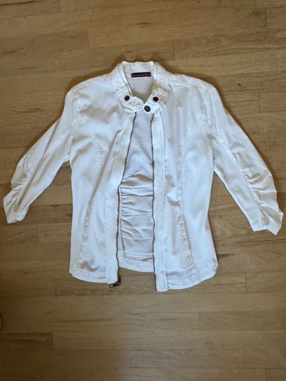 XCVI wearables Janet Stretch Poplin zip up jacker
